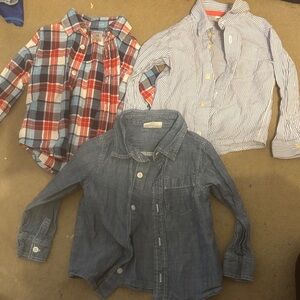 5 for $25!! Carter's Plaid and Striped Button Down Shirts - Blue, Red, White